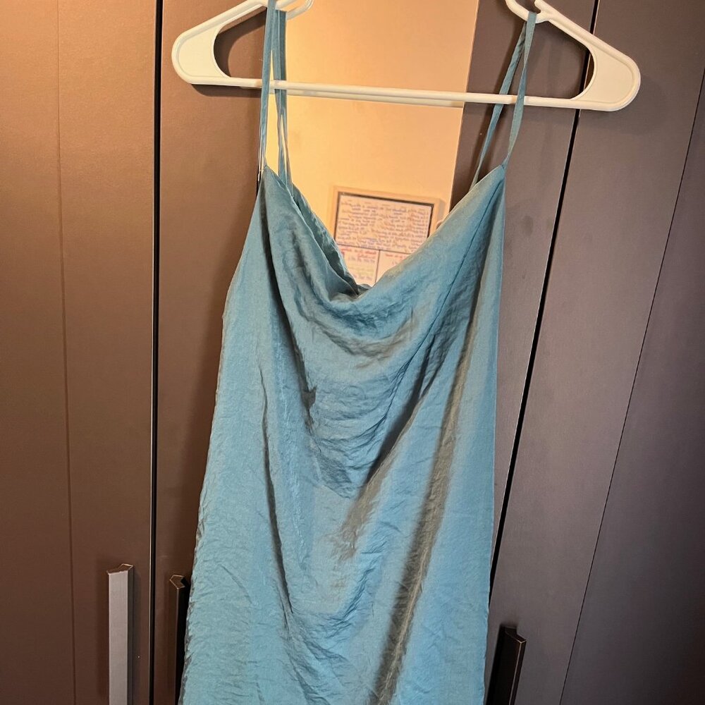 American Eagle small teal slip dress